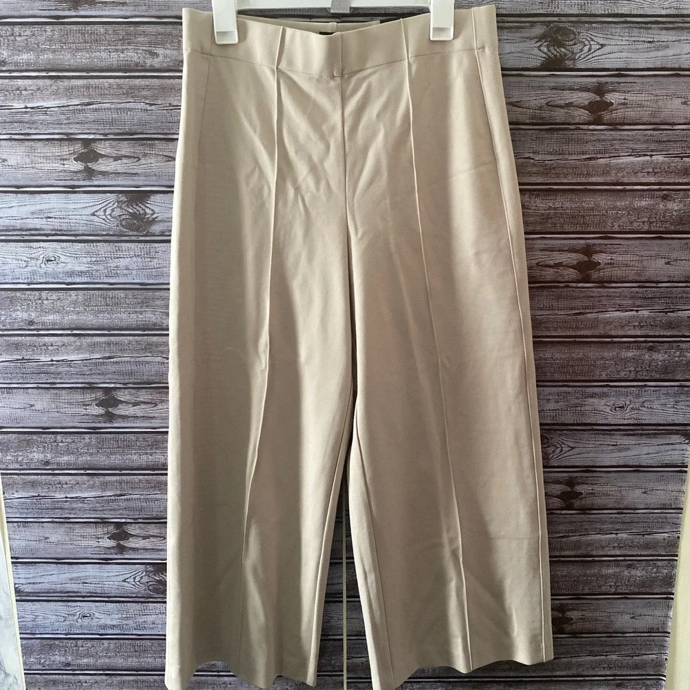 Jones New York Women's Cropped Wide-Leg Pants Size L High-Rise Cream NWT - Picture 1 of 6